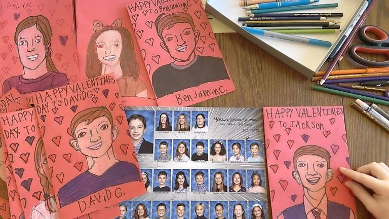Gifted young artist delights classmates with Valentine’s Day portraits