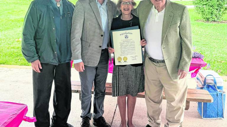 From left, Former Assemblyman Dick Kamin, Assemblyman Michael Inganamort, Debbie LaRose, and former Sparta Township Mayor Michael LaRose.