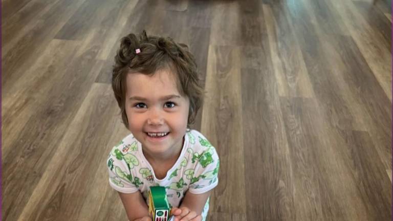 Blakely Boyle, who is undergoing treatment for T-Cell lymphoblastic lymphoma, is shown with bandaids.