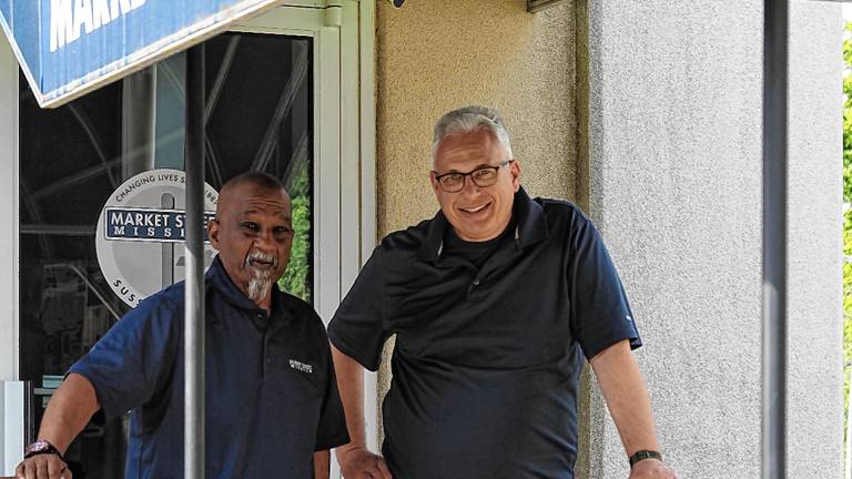 MSM1 Jon Clark, left, with Jeffrey Lukawski, site manager of Market Street Mission-Sussex County. (Photos provided)