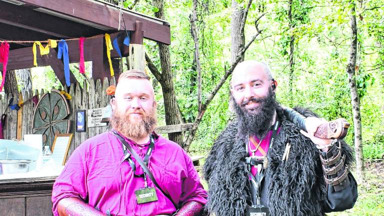 Peter Hoadley and Robert Lanza, both of Blairstown pose for a photo.
